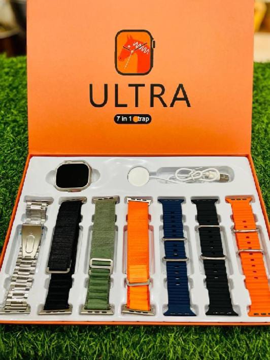7-in-1 Smartwatch Ultra 8 with 7 Straps – Ideal Gift for Boys & Girls