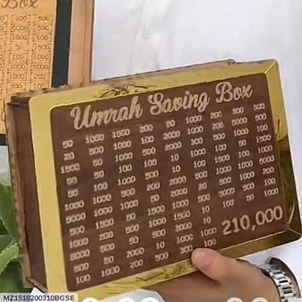 Umrah Saving Box - Wooden Donation Collection Box