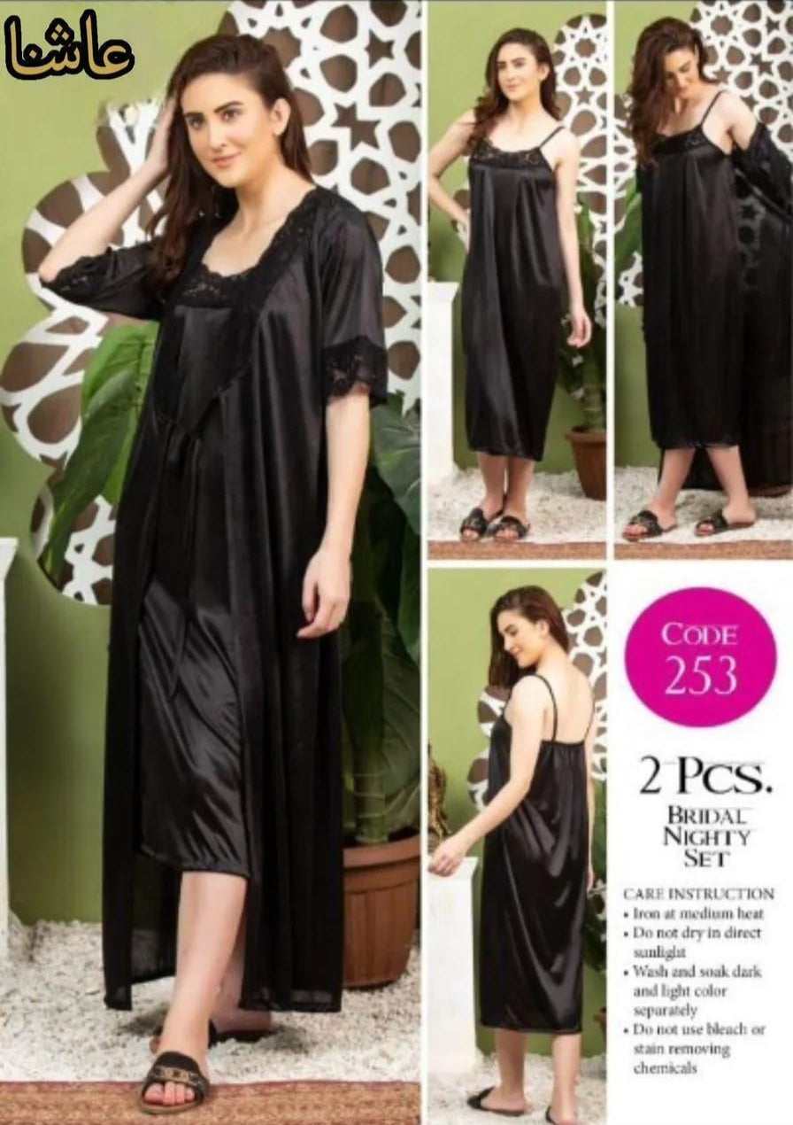 2 Pcs Jersey Lace Light Weight Nightwear Set