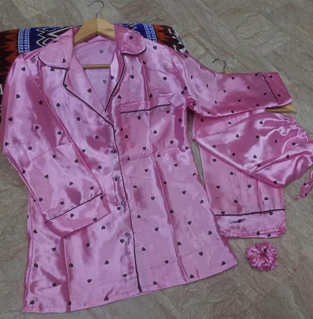 2 Pcs Women's Stitched Night Suit